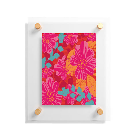 Caroline Okun Smoldering Rosy Blooms Floating Acrylic Print