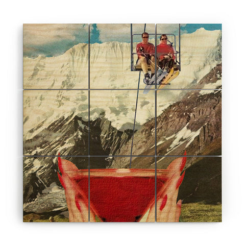 carolineellisart Apres Ski 3 Wood Wall Mural