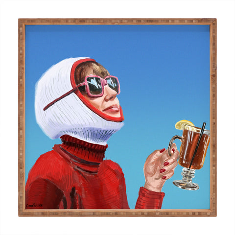 carolineellisart Apres Ski 4 Hotty Toddy Square Tray