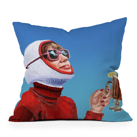 carolineellisart Apres Ski 4 Hotty Toddy Outdoor Throw Pillow