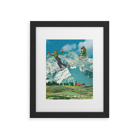 carolineellisart Apres Ski 5 Green Girls Framed Art Print