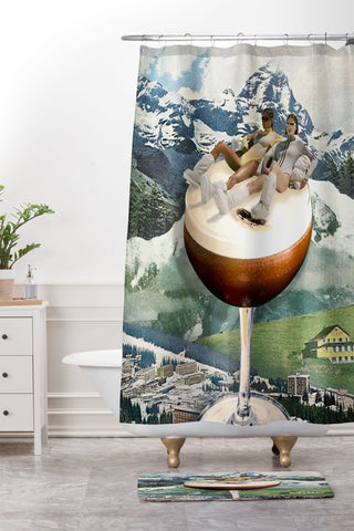 carolineellisart Apres Ski 6 Shower Curtain And Mat