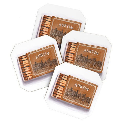 carolineellisart Austin Matchbox 3 Coaster Set
