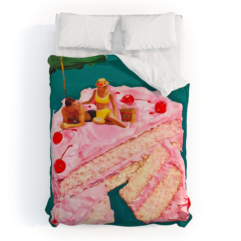 carolineellisart Beach Cake Couple Duvet Cover