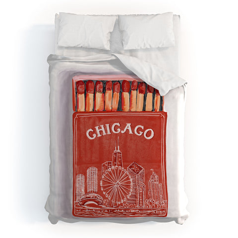 carolineellisart Chicago Matchbox Duvet Cover