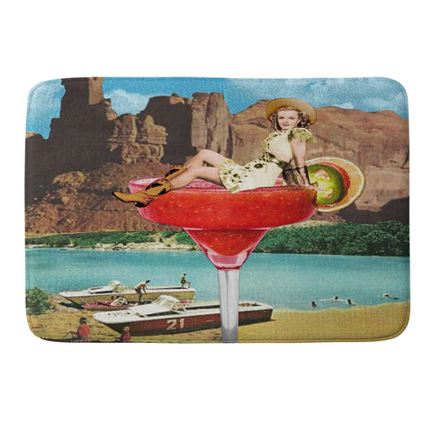 carolineellisart Cowgirl Cocktail Memory Foam Bath Mat