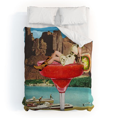 carolineellisart Cowgirl Cocktail Duvet Cover
