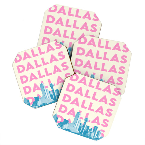 carolineellisart Dallas 3 Coaster Set