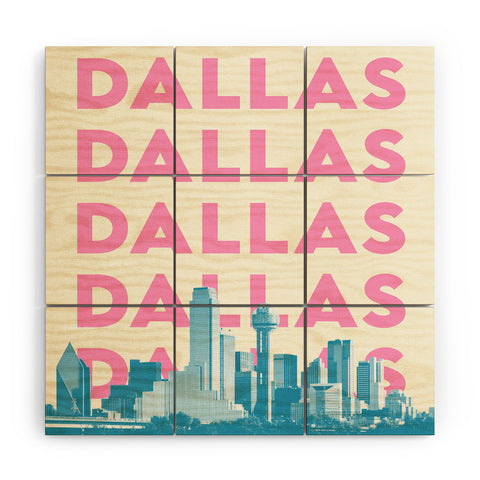 carolineellisart Dallas 3 Wood Wall Mural