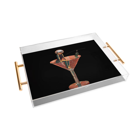 carolineellisart Disco Martini 2 Acrylic Tray
