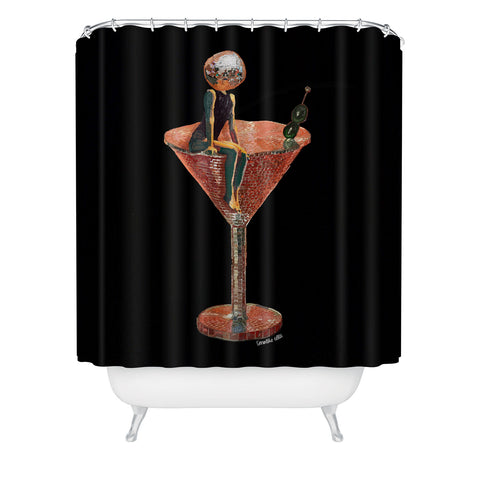 carolineellisart Disco Martini 2 Shower Curtain