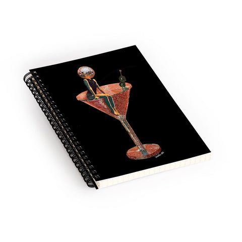 carolineellisart Disco Martini 2 Spiral Notebook