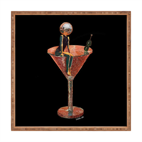 carolineellisart Disco Martini 2 Square Tray