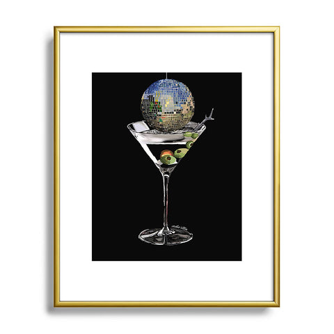 carolineellisart Disco Martini Metal Framed Art Print