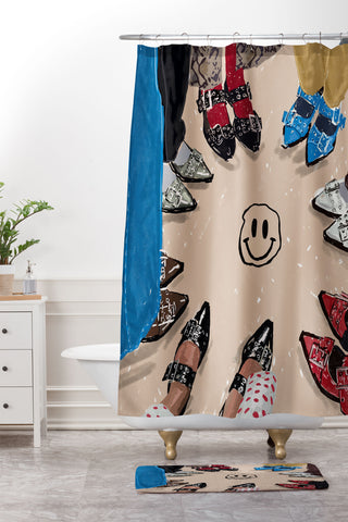 carolineellisart Fab Flats Shower Curtain And Mat