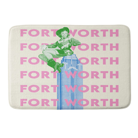carolineellisart Fort Worth Girl 2 Memory Foam Bath Mat