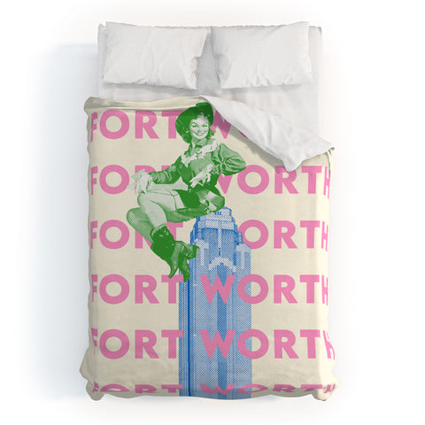 carolineellisart Fort Worth Girl 2 Duvet Cover