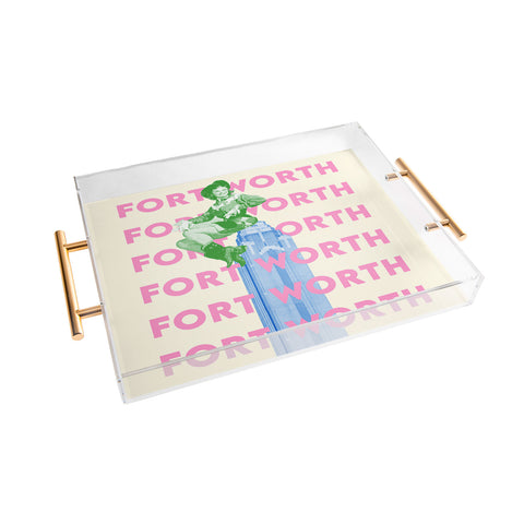 carolineellisart Fort Worth Girl 2 Acrylic Tray