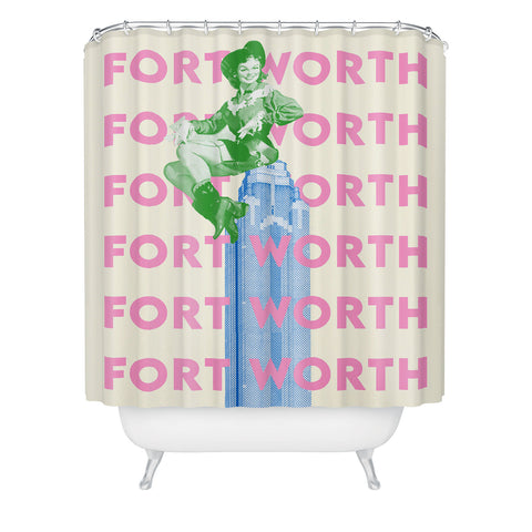 carolineellisart Fort Worth Girl 2 Shower Curtain
