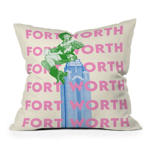 carolineellisart Fort Worth Girl 2 Throw Pillow