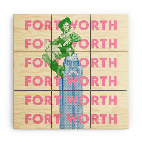 carolineellisart Fort Worth Girl 2 Wood Wall Mural