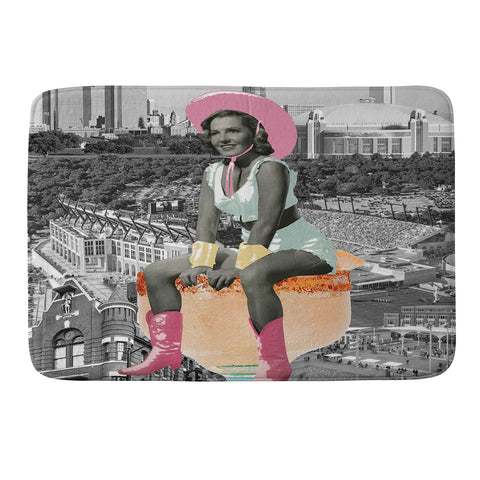 carolineellisart Fort Worth Girl Pastel Memory Foam Bath Mat
