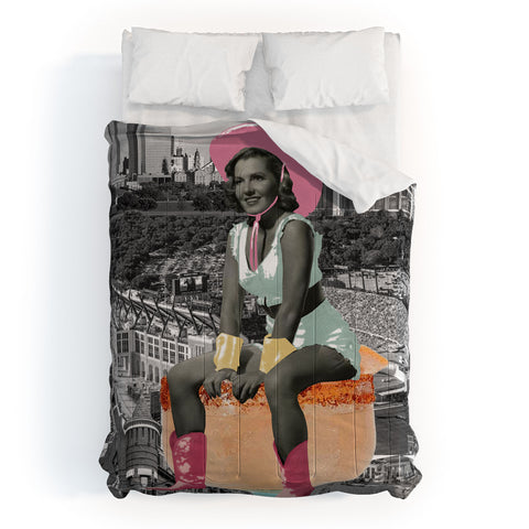 carolineellisart Fort Worth Girl Pastel Comforter