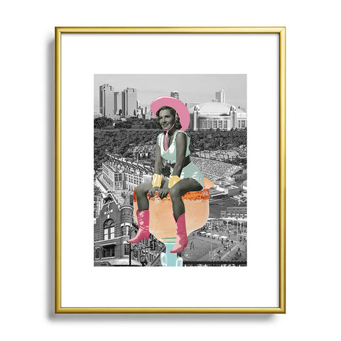 carolineellisart Fort Worth Girl Pastel Metal Framed Art Print
