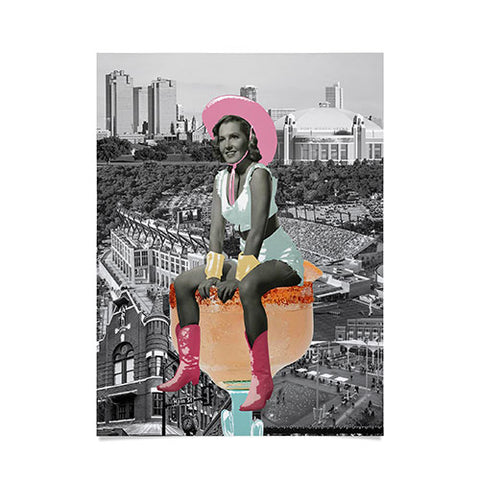 carolineellisart Fort Worth Girl Pastel Poster