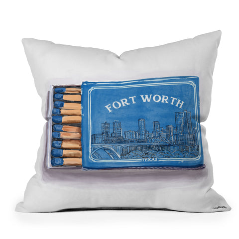 carolineellisart Fort Worth Matchbox Outdoor Throw Pillow