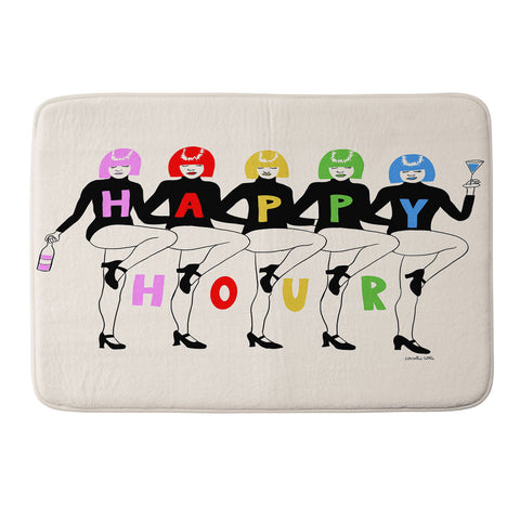 carolineellisart Happy Hour Multi Memory Foam Bath Mat