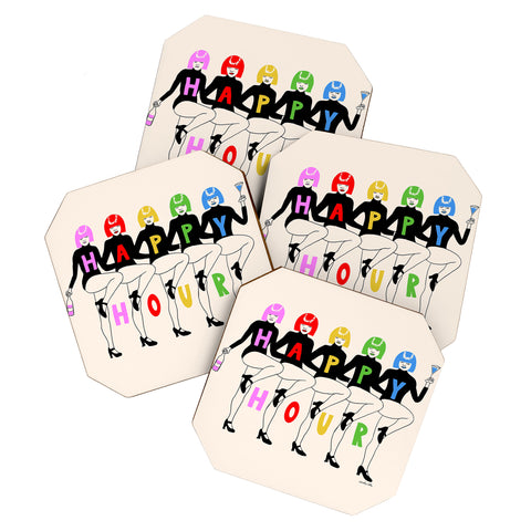 carolineellisart Happy Hour Multi Coaster Set