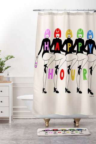 carolineellisart Happy Hour Multi Shower Curtain And Mat