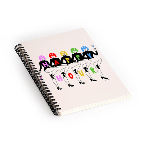 carolineellisart Happy Hour Multi Spiral Notebook