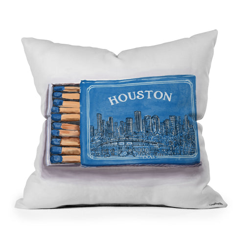 carolineellisart Houston Matchbox Outdoor Throw Pillow