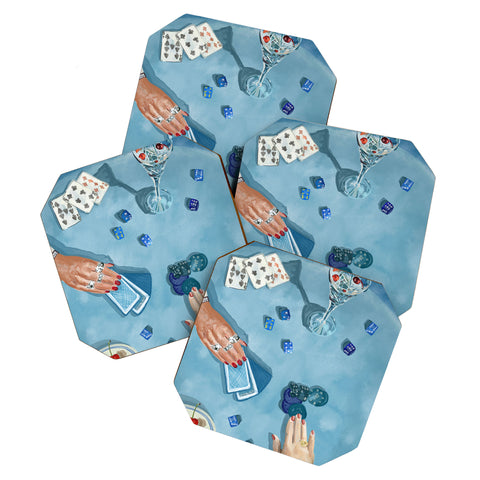 carolineellisart Ladies Game Night 2 Coaster Set