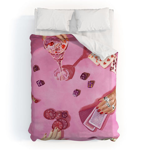carolineellisart Ladies Game Night 3 Duvet Cover