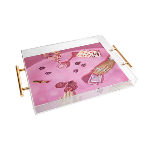 carolineellisart Ladies Game Night 3 Acrylic Tray