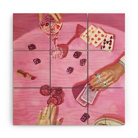 carolineellisart Ladies Game Night 3 Wood Wall Mural