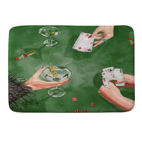carolineellisart Ladies Game Night Memory Foam Bath Mat