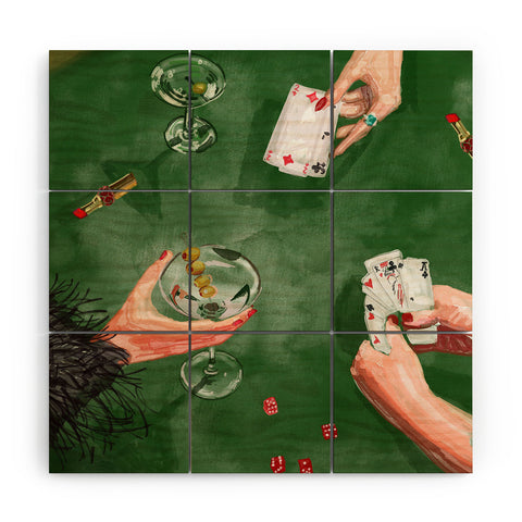 carolineellisart Ladies Game Night Wood Wall Mural