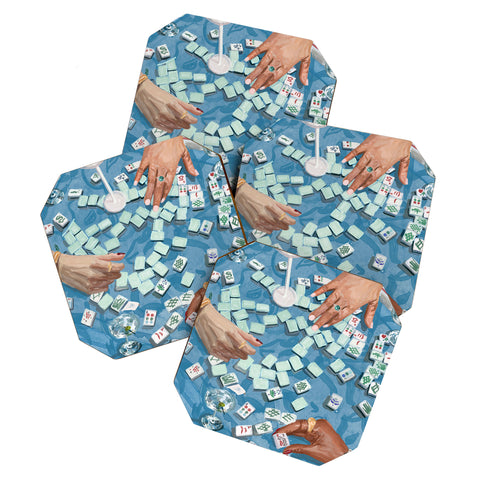 carolineellisart Mahjong Martini Coaster Set