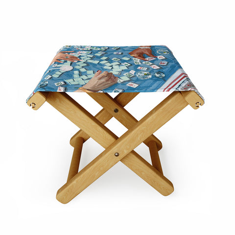carolineellisart Mahjong Martini Folding Stool