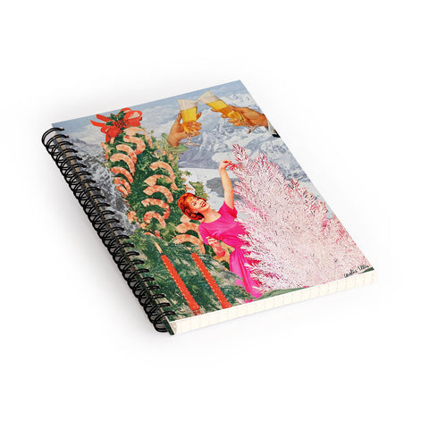 carolineellisart Merry and Bright Christmas Spiral Notebook
