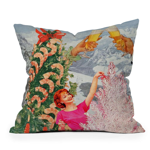 carolineellisart Merry and Bright Christmas Outdoor Throw Pillow