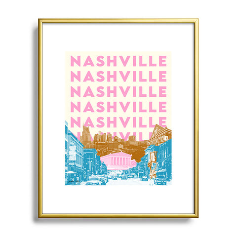 carolineellisart Nashville Metal Framed Art Print