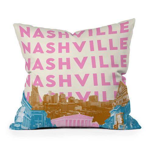 carolineellisart Nashville Outdoor Throw Pillow