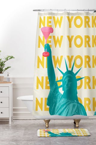 carolineellisart New Yorker Shower Curtain And Mat