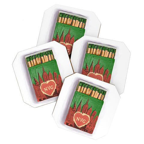 carolineellisart NYC Matchbox Coaster Set