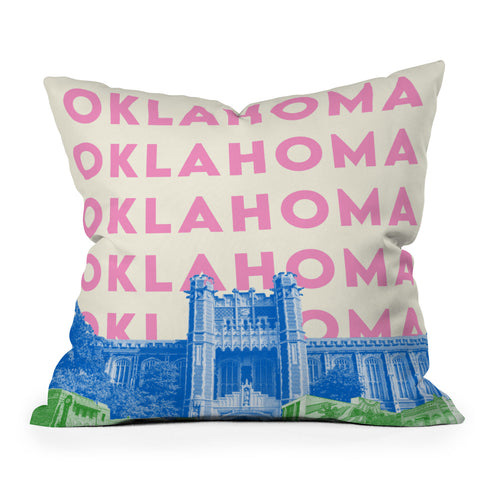 carolineellisart Oklahoma 1 Outdoor Throw Pillow